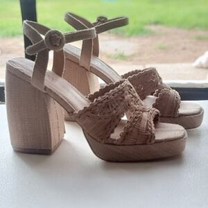 Katy Perry 'THE MEADOW' woven platform sandals Sz 6.5M